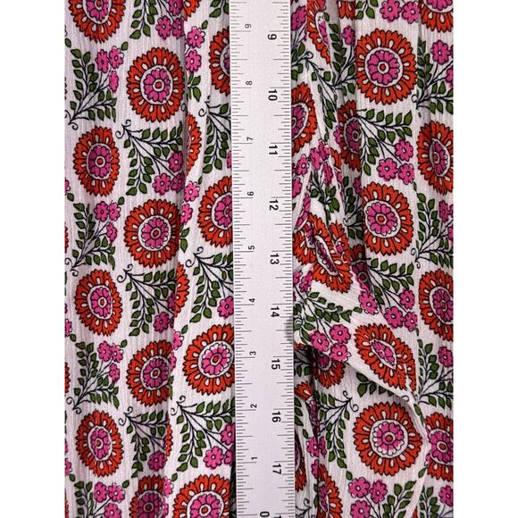 New Boden Pants US 6 Womens Crinkle Wide Leg Trouser Floral Motif - Picture 4 of 7